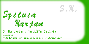 szilvia marjan business card